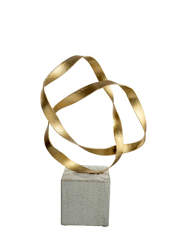 Διακοσμητικά Επιτραπέζια 24home - ΣΗΜΑΝΤΙΚΟ: Σε περίπτωση διαφοράς τιμής από το κατάστημα ισχύει παντα και μόνο η τιμή του καταστήματος Διακοσμητικό Επιτραπέζιο Χρυσό Με Λευκή Βάση 25x10x26,5