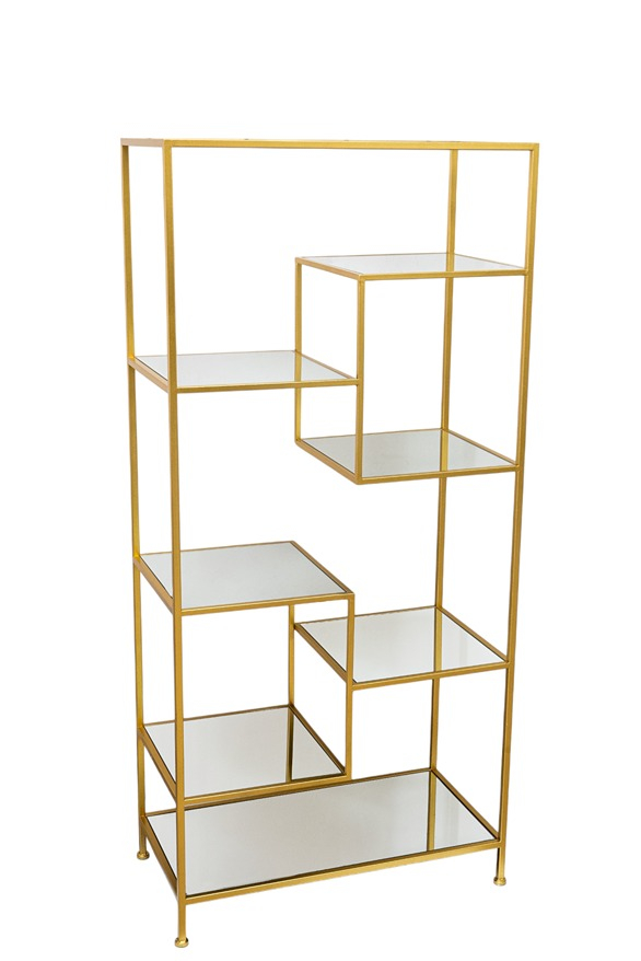 ZEN COLLECTION Ραφιέρα Χρυσή Με Καθρέπτες 82x42,5x177εκ. Zen Collection 24.37.51148 (Χρώμα: Χρυσό ) - ZEN COLLECTION - 24.37.51148