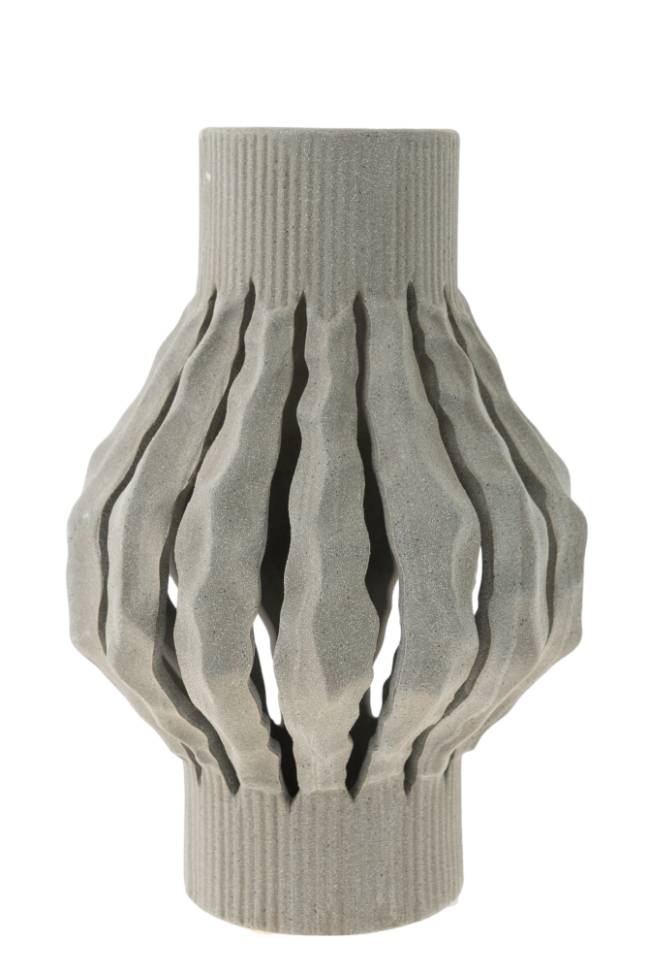 Βάζο Κεραμικό Γκρι 15,5x25εκ. Zen Collection 24.19.5001
