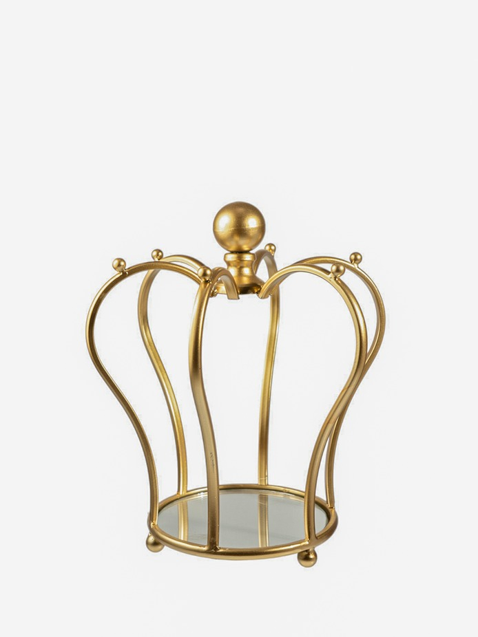 Διακοσμητική Κορώνα Μεταλλική Χρυσή Με Καθρέπτη 20x17x2