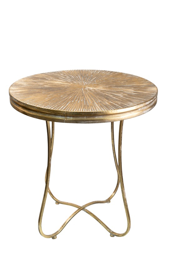 Τραπεζάκι Βοηθητικό Μεταλλικό Χρυσό 60x60x65,5εκ. Zen C