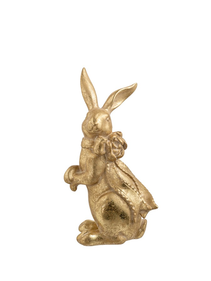 Διακοσμητικός Πασχαλινός Λαγός Polyester Χρυσός Σαγρέ 9,6x6x17εκ. Zen Collection 26.6.52481 (Σετ 2 Τεμάχια) (Υλικό: Polyester, Χρώμα: Χρυσό ) - ZEN COLLECTION - 26.6.52481