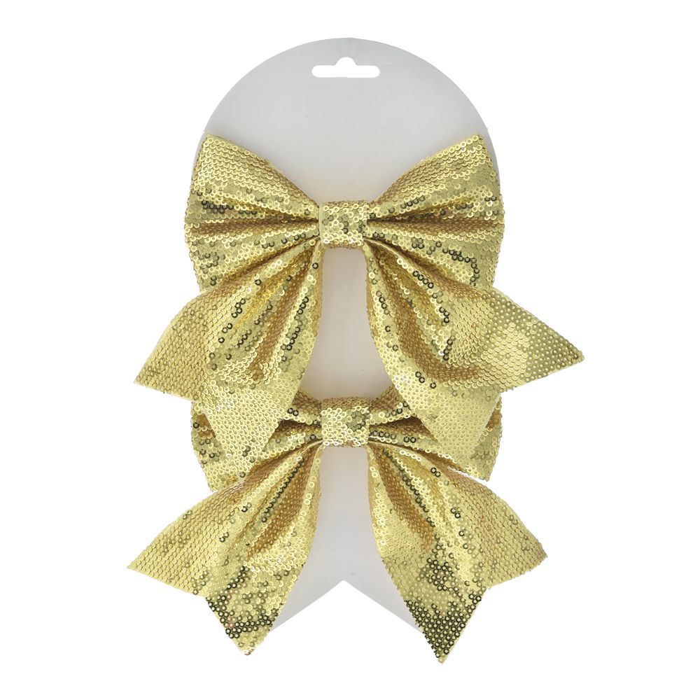 Διακοσμητικός Φιόγκος Σετ 2τμχ Με Πούλιες Χρυσός 14x14ε