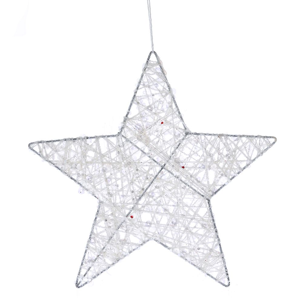 Χριστουγεννιάτικο Αστέρι Κρεμαστό Λευκό 20εκ. iliadis 7