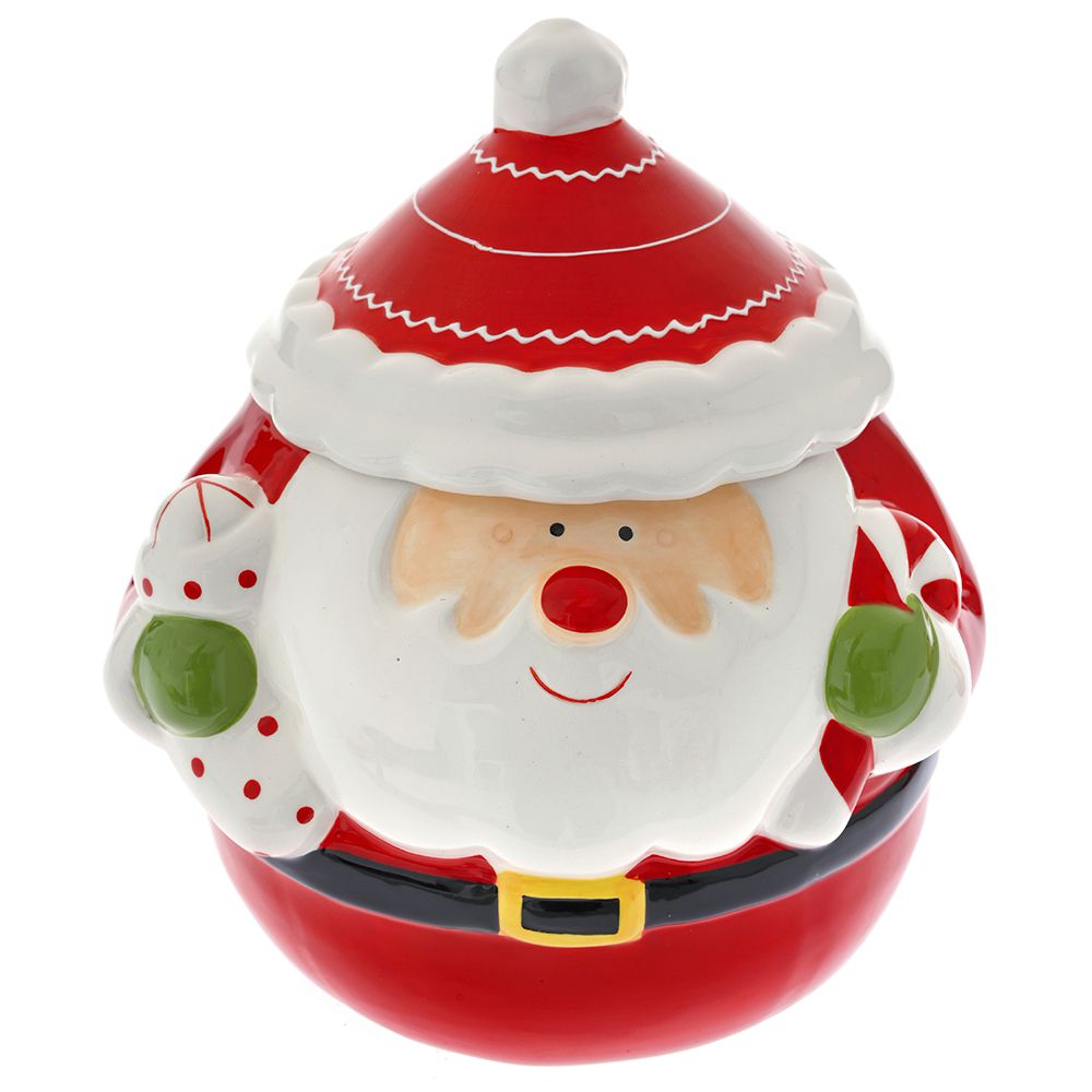 Χριστουγεννιάτικη Μπισκοτιέρα Άγιος Βασίλης Κεραμική Κόκκινη iliadis 19x18x22εκ. 81837 (Υλικό: Κεραμικό, Χρώμα: Κόκκινο) – Iliadis – il_81837