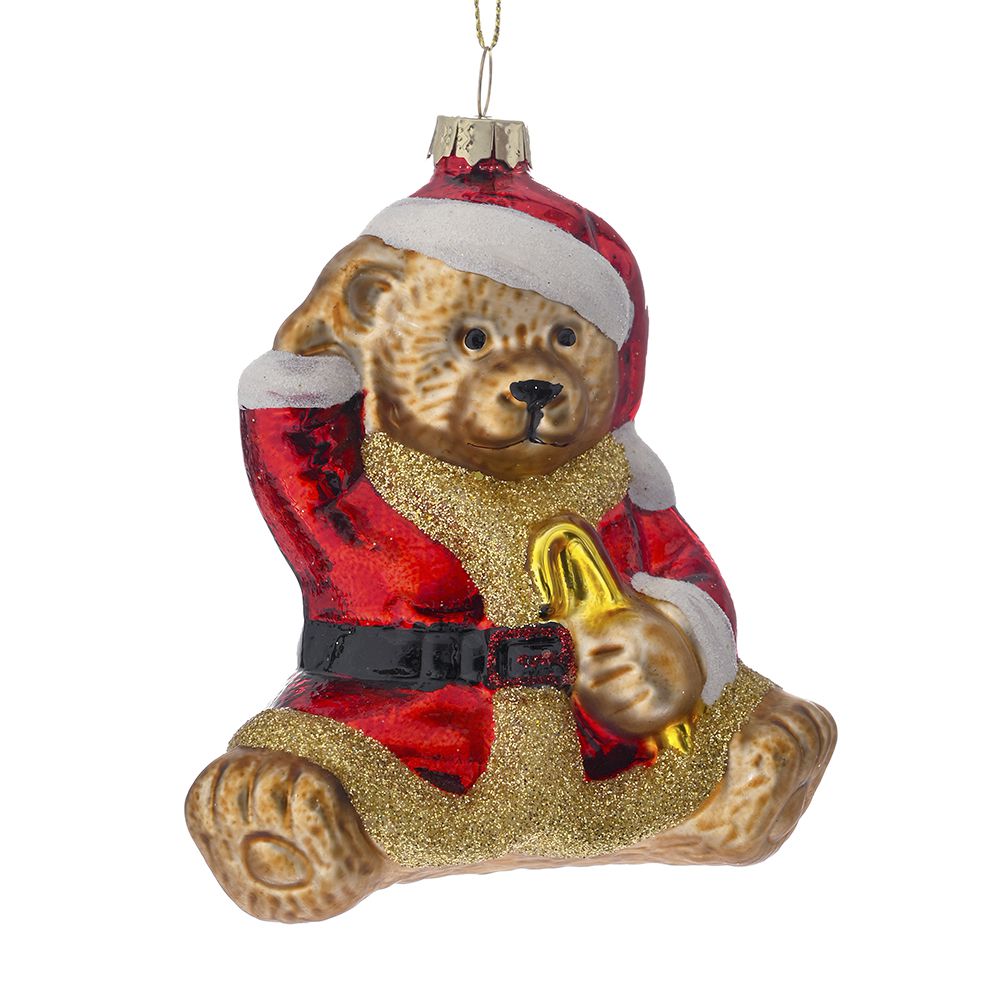 Iliadis - ΣΗΜΑΝΤΙΚΟ: Σε περίπτωση διαφοράς τιμής από το κατάστημα ισχύει παντα και μόνο η τιμή του καταστήματος Χριστουγεννιάτικο Στολίδι Αρκουδάκι Σετ 6τμχ Γυάλινα 6,