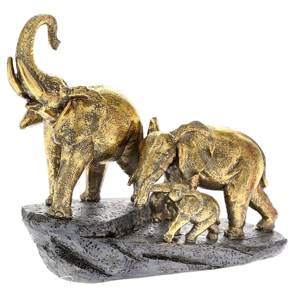 Διακοσμητικό Επιτραπέζιο Οικογένεια Ελέφαντα Polyresin Χρυσή 22x11x20εκ. iliadis 81935 (Υλικό: Polyresin, Χρώμα: Χρυσό ) - Iliadis - il_81935