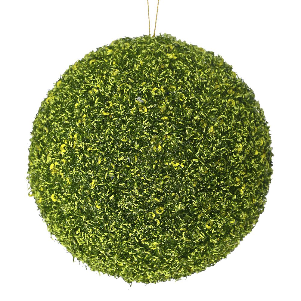 Χριστουγεννιάτικη Μπάλα Polyfoam Λαχανί Glitter 12εκ. i