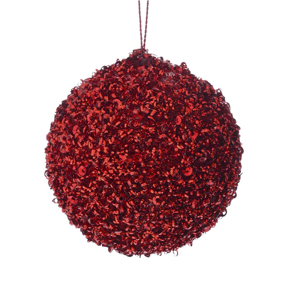 Iliadis - ΣΗΜΑΝΤΙΚΟ: Σε περίπτωση διαφοράς τιμής από το κατάστημα ισχύει παντα και μόνο η τιμή του καταστήματος Χριστουγεννιάτικη Μπάλα Polyfoam Κόκκινη Glitter 6εκ. i