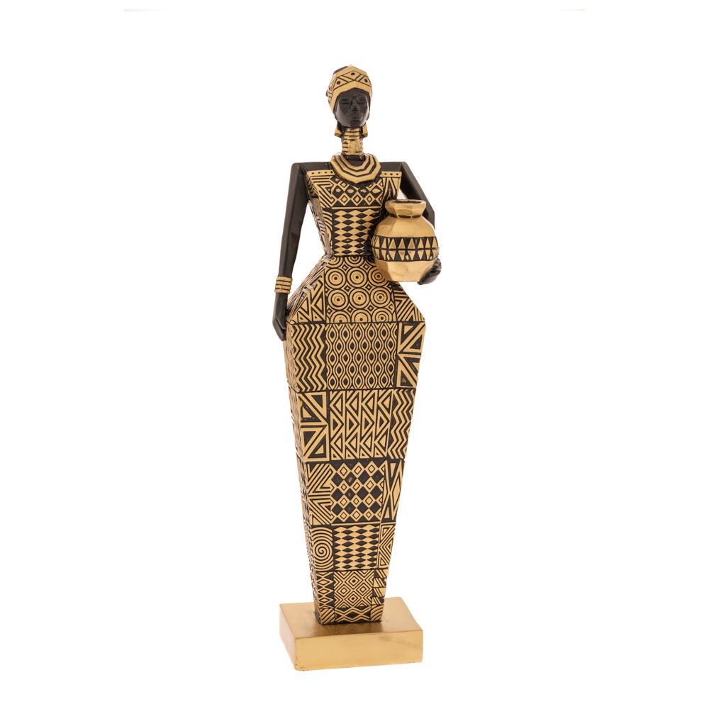 Διακοσμητική Επιτραπέζια Γυναικεία Φιγούρα Polyresin Μαύρη-Χρυσή iliadis 8x7x29εκ. 85756 (Υλικό: Polyresin, Χρώμα: Μαύρο) – Iliadis – il_85756