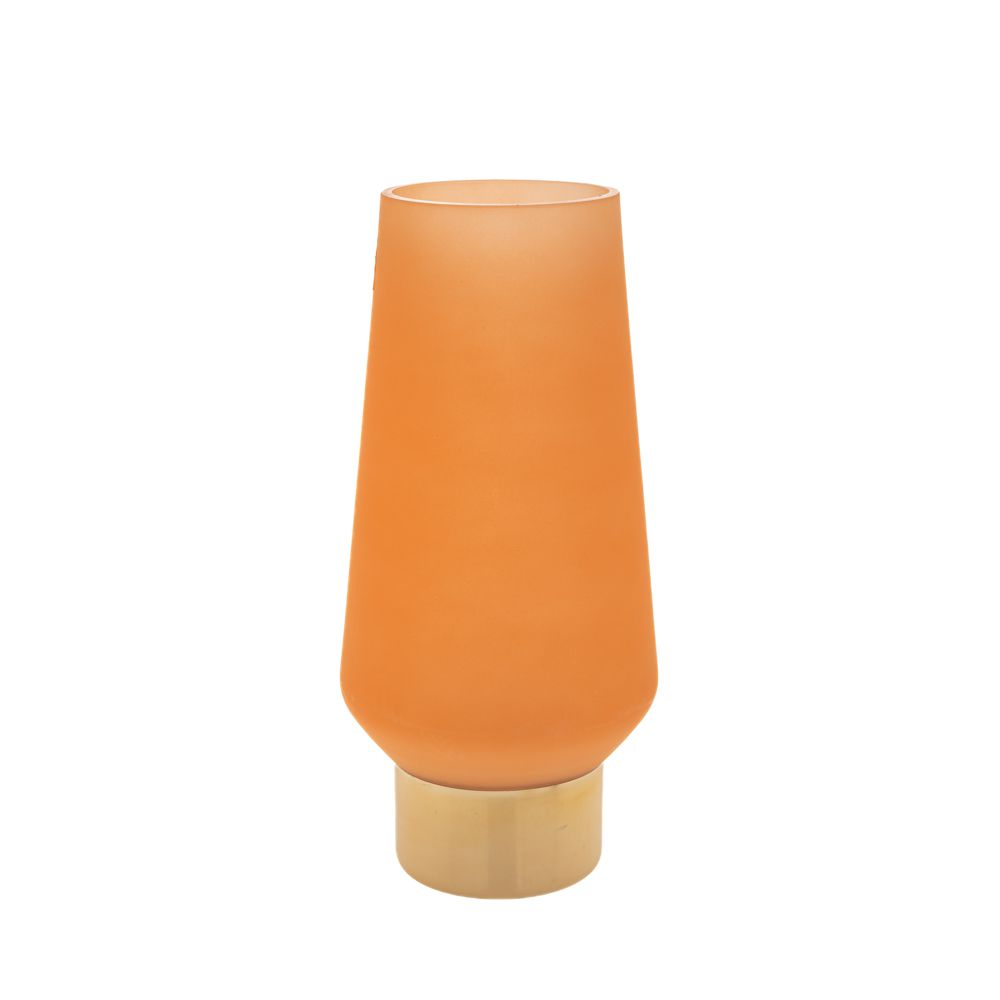 Διακοσμητικά Επιτραπέζια 24home - ΣΗΜΑΝΤΙΚΟ: Σε περίπτωση διαφοράς τιμής από το κατάστημα ισχύει παντα και μόνο η τιμή του καταστήματος Βάζο Γυάλινο Πορτοκαλί-Χρυσό iliadis Φ16,5x35εκ. 84967