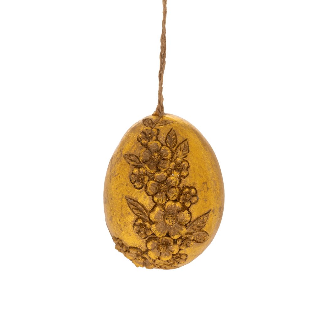 Iliadis Πασχαλινό Διακοσμητικό Αυγό Κρεμαστό Polyresin Χρυσό iliadis 5x7εκ. 85707 (Σετ 6 Τεμάχια) (Υλικό: Polyresin, Χρώμα: Χρυσό ) - Iliadis - il_85707