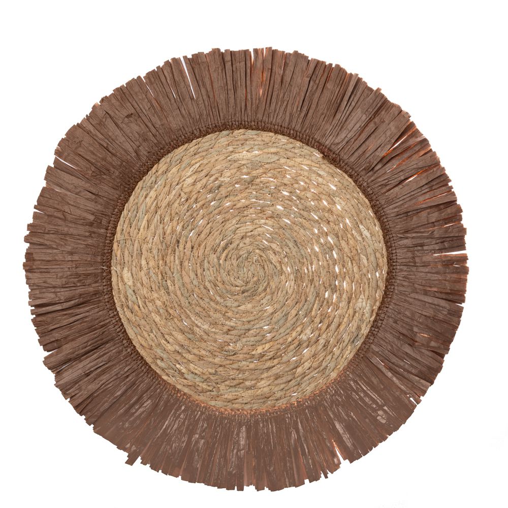 Iliadis Σουπλά Ψάθινο Boho Natural-Καφέ Φ43εκ. iliadis 85656 (Σετ 2 Τεμάχια) (Υλικό: Ψάθινο, Χρώμα: Καφέ) - Iliadis - il_85656