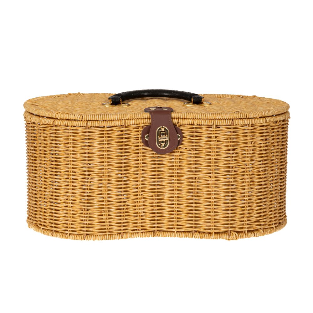 Iliadis Καλάθι Πικ Νικ Rattan-Πλαστικό Κρεμ iliadis 41x23,5x19/26εκ. 85945 (Υλικό: Πλαστικό, Χρώμα: Κρεμ) - Iliadis - il_85945