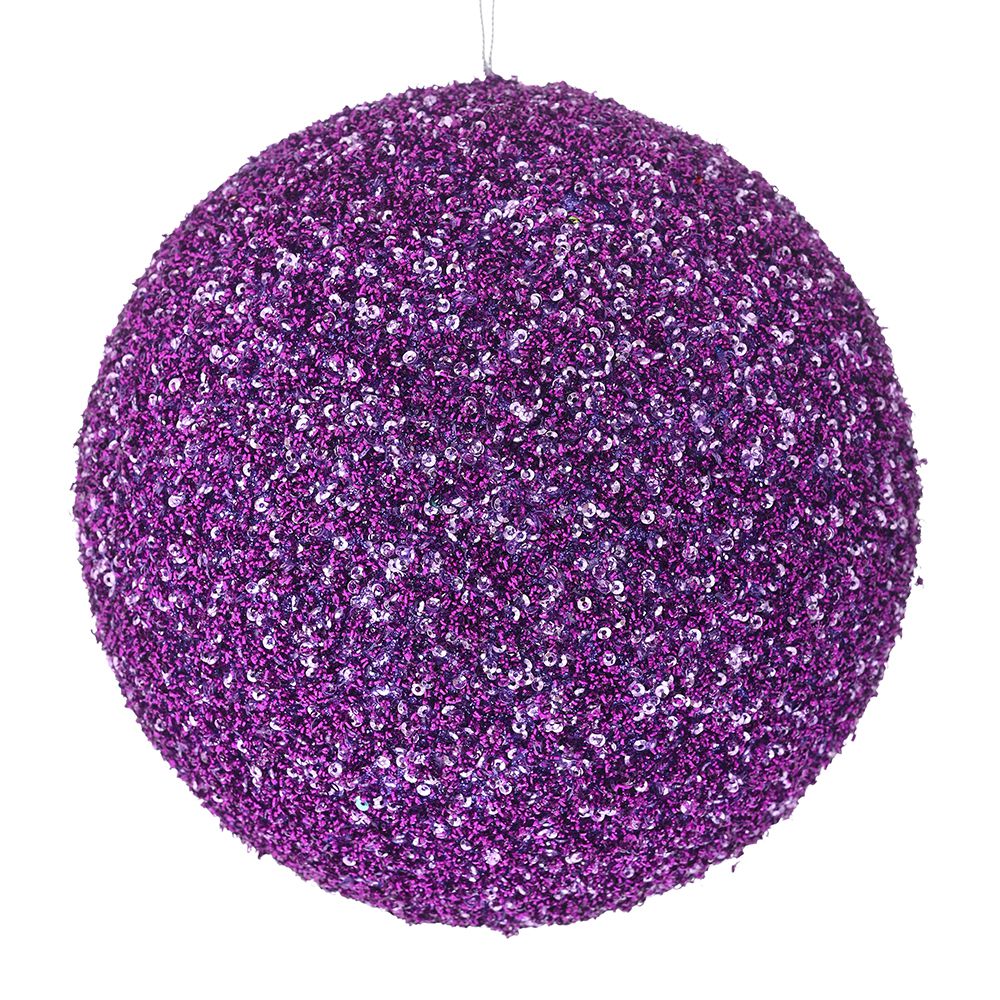 Χριστουγεννιάτικη Μπάλα Polyfoam Μωβ Glitter 20εκ. ilia