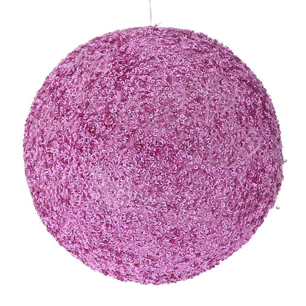 Χριστουγεννιάτικη Μπάλα Polyfoam Ροζ Glitter 20εκ. ilia