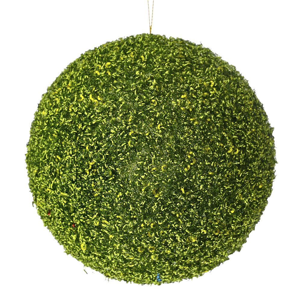 Χριστουγεννιάτικη Μπάλα Polyfoam Λαχανί Glitter 15εκ. i