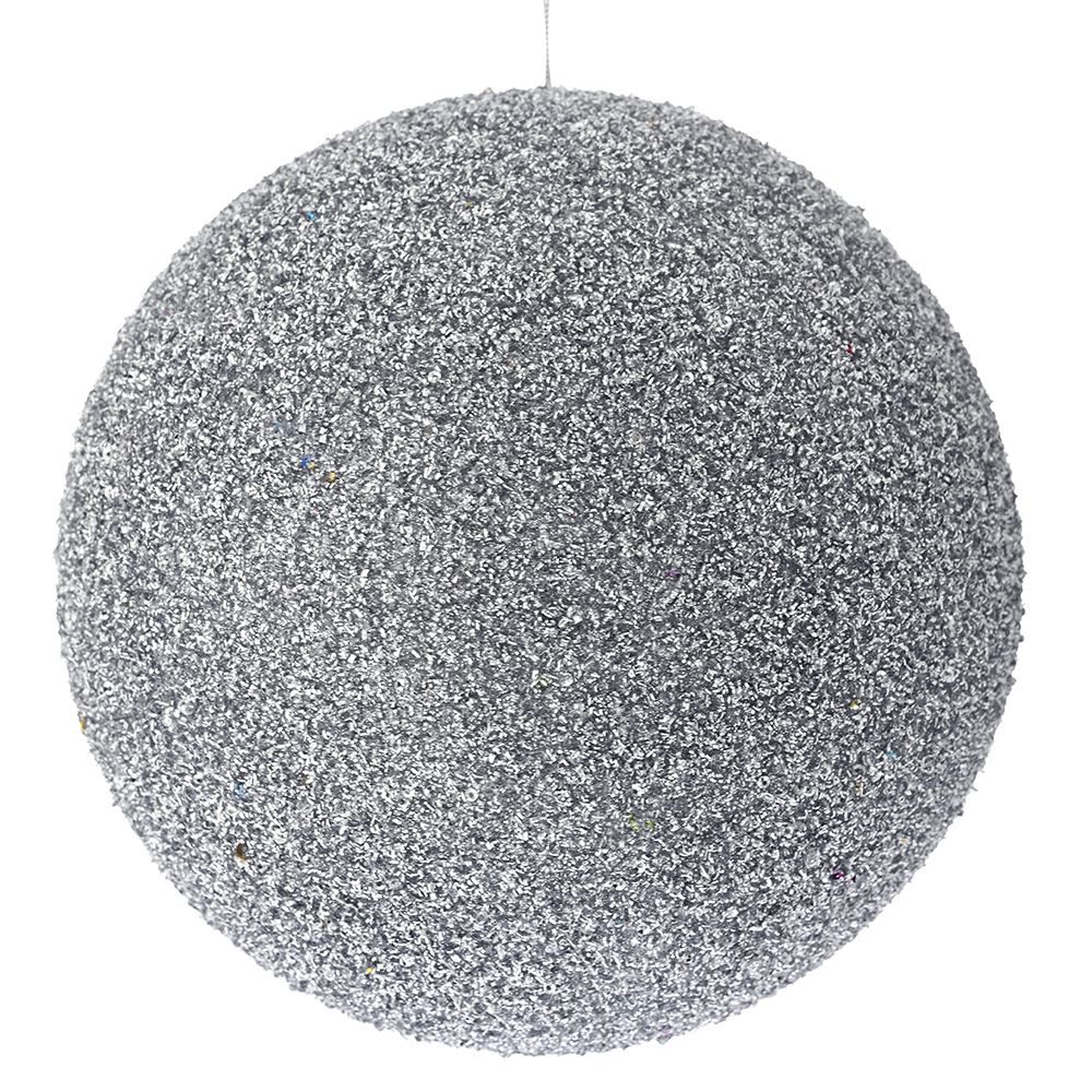 Iliadis - ΣΗΜΑΝΤΙΚΟ: Σε περίπτωση διαφοράς τιμής από το κατάστημα ισχύει παντα και μόνο η τιμή του καταστήματος Χριστουγεννιάτικη Μπάλα Polyfoam Glitter Ασημί 25εκ. il