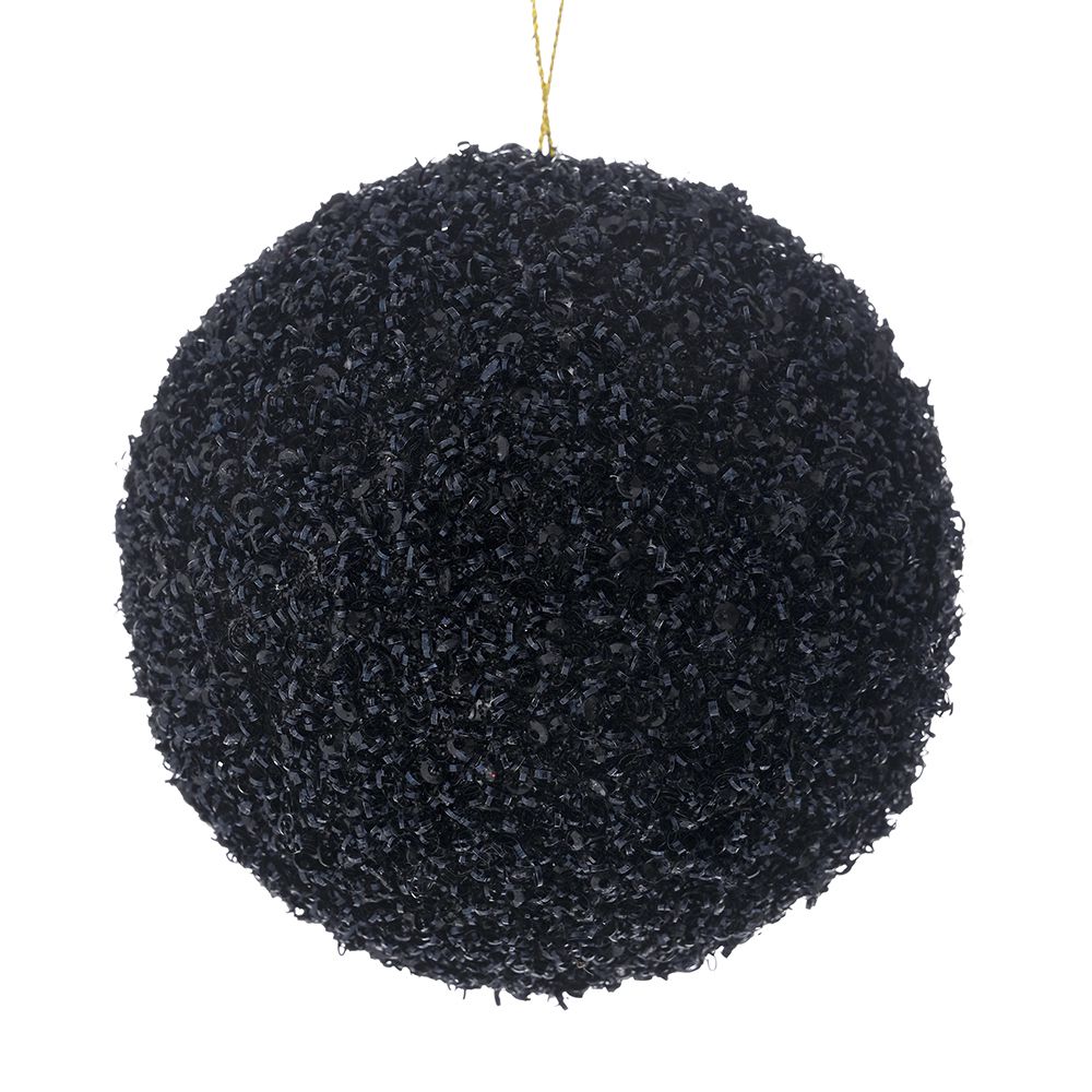 Iliadis - ΣΗΜΑΝΤΙΚΟ: Σε περίπτωση διαφοράς τιμής από το κατάστημα ισχύει παντα και μόνο η τιμή του καταστήματος Χριστουγεννιάτικη Μπάλα Polyfoam Μαύρη Glitter 12εκ. il