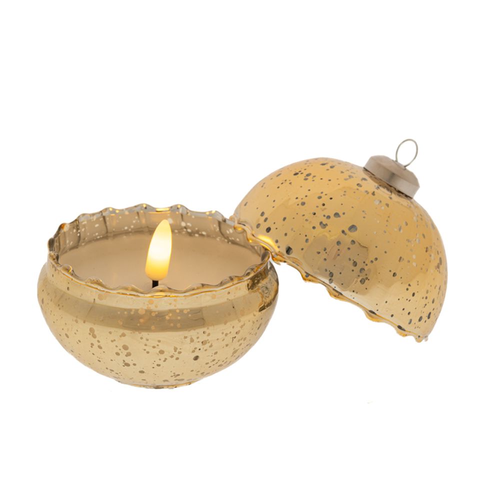 Κερί Led Χριστουγεννιάτικη Μπάλα Χρυσή 9εκ. iliadis 870