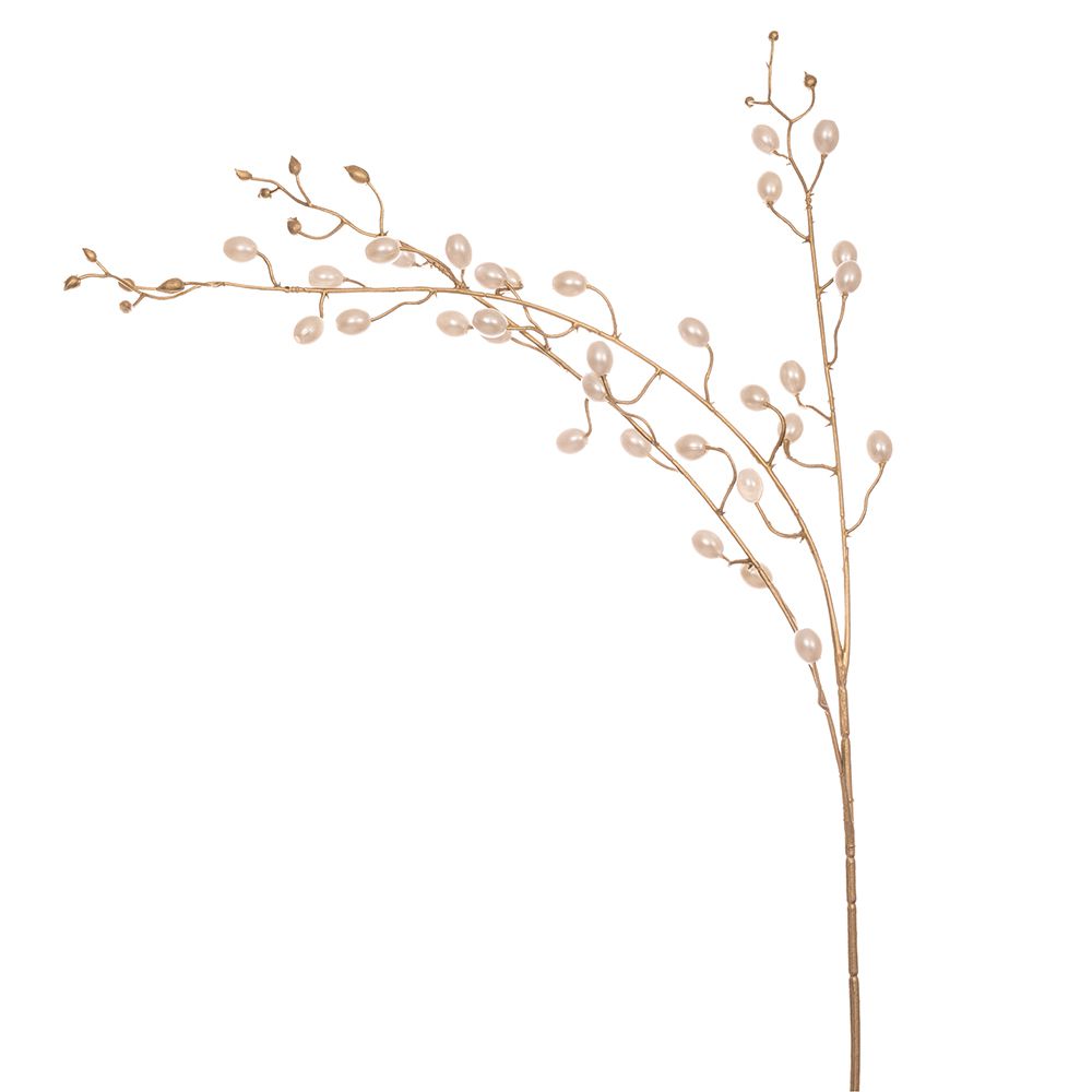 Χριστουγεννιάτικο Κλαδί Με Περλες Λευκές 85εκ. iliadis 86213 (Σετ 6 Τεμάχια) - Iliadis - il_86213