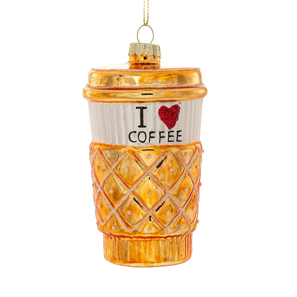 Iliadis - ΣΗΜΑΝΤΙΚΟ: Σε περίπτωση διαφοράς τιμής από το κατάστημα ισχύει παντα και μόνο η τιμή του καταστήματος Χριστουγεννιάτικη Κούπα Καφέ Κρεμαστή Γυάλινη Χρυσή 6x6