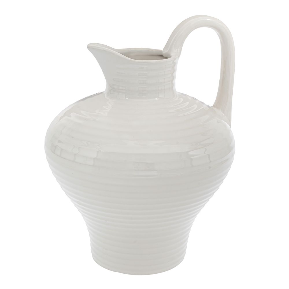 Διακοσμητικά Επιτραπέζια 24home - ΣΗΜΑΝΤΙΚΟ: Σε περίπτωση διαφοράς τιμής από το κατάστημα ισχύει παντα και μόνο η τιμή του καταστήματος Κανάτι Πήλινο Λευκό 23x23x30εκ. iliadis 88079 (Υλικό: Π