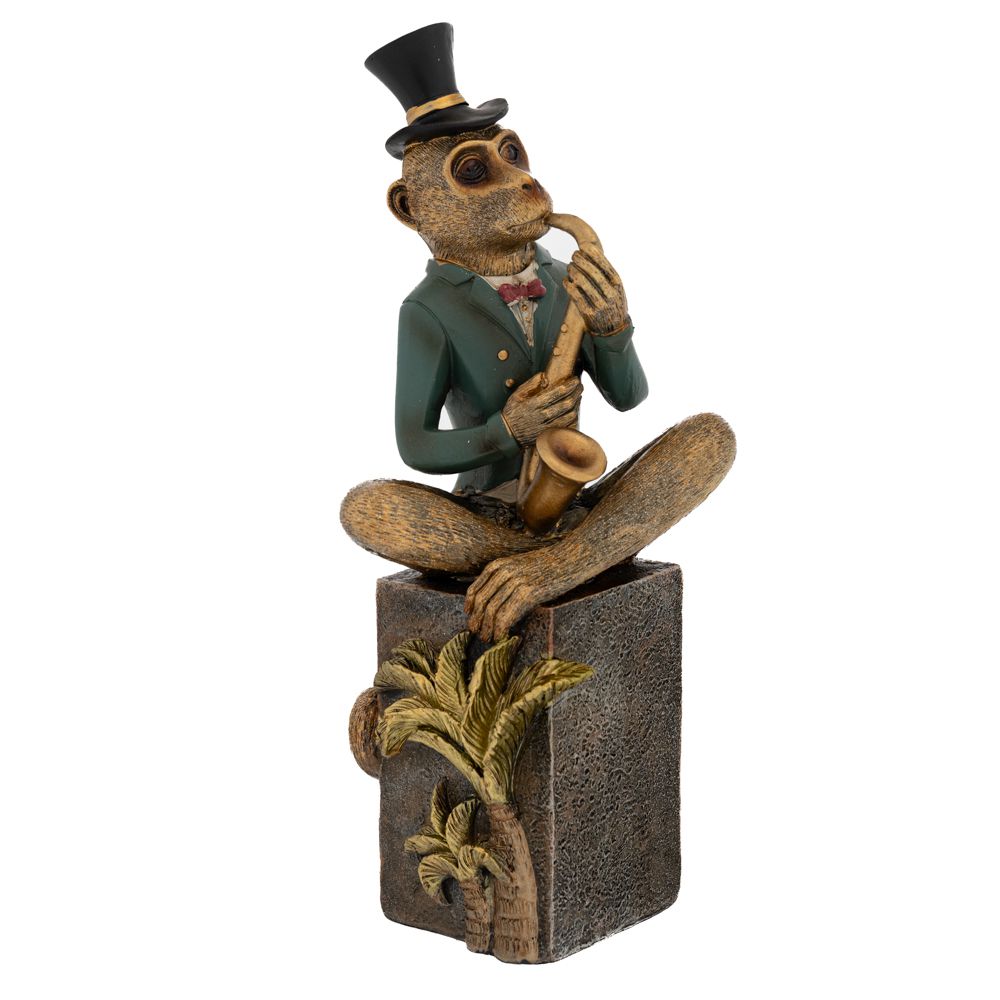 Διακοσμητικό Επιτραπέζιο Μαιμού Σαξοφωνο Polyresin 12x1