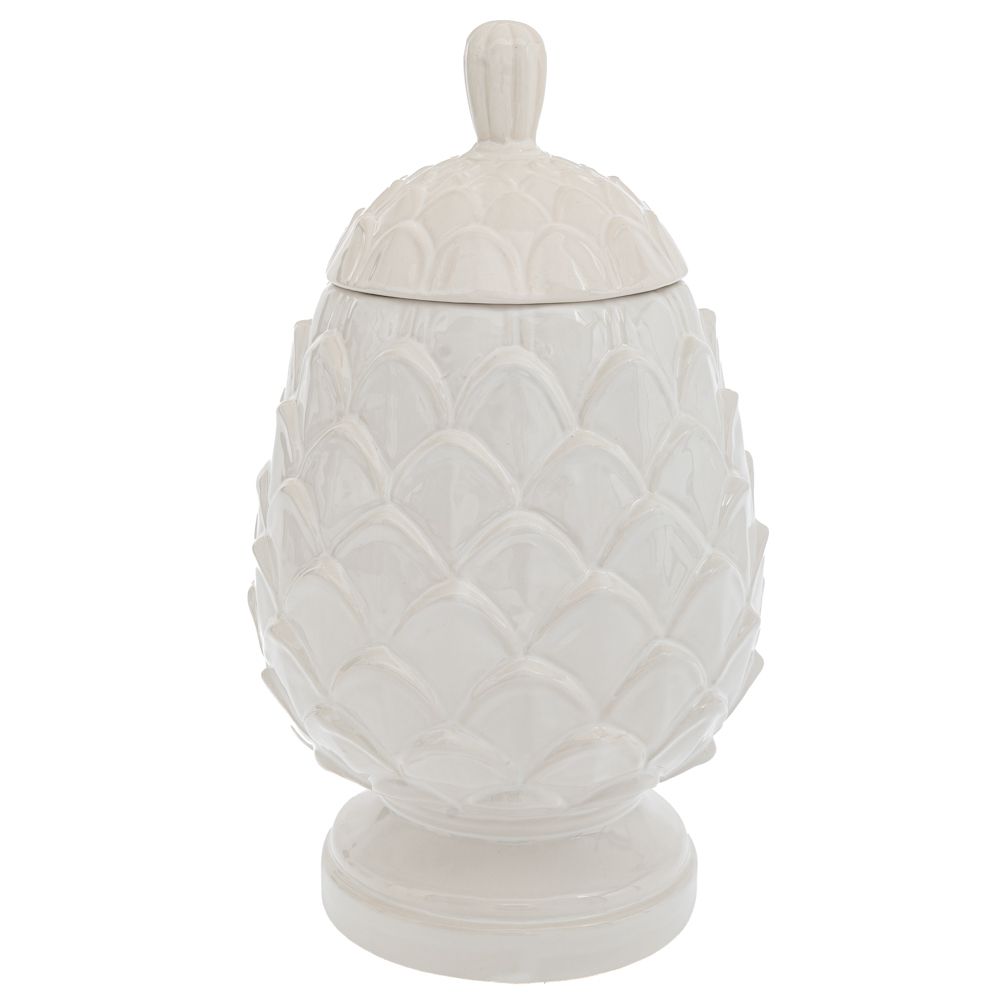 Iliadis Διακοσμητικός Ανανάς Με Καπάκι Κεραμικός Λευκός 24x24x41εκ. iliadis 88082 (Υλικό: Κεραμικό, Χρώμα: Λευκό) - Iliadis - il_88082