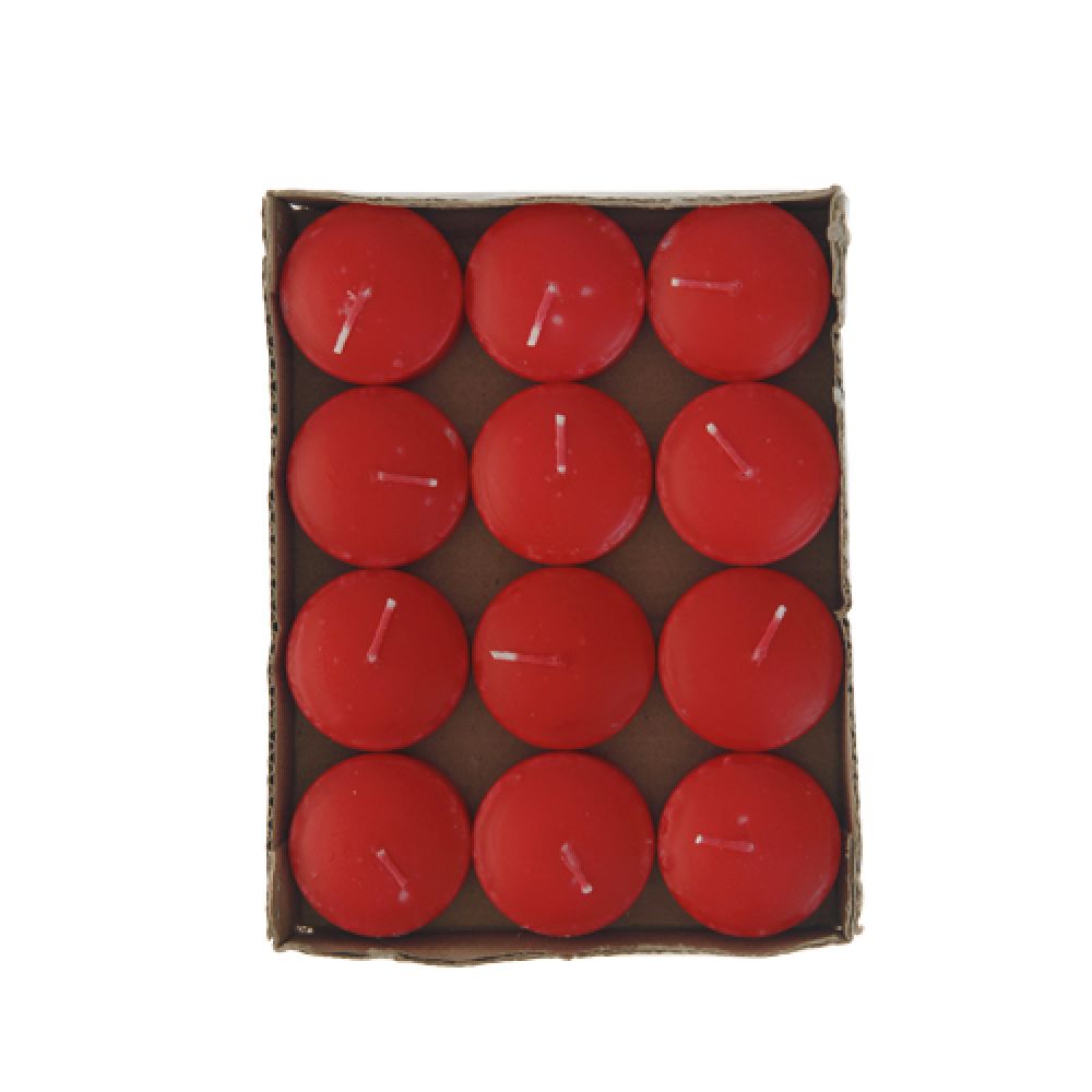 Κεριά Επιπλέοντα Σετ 12τμχ Κόκκινα iliadis 37036 (Χρώμα