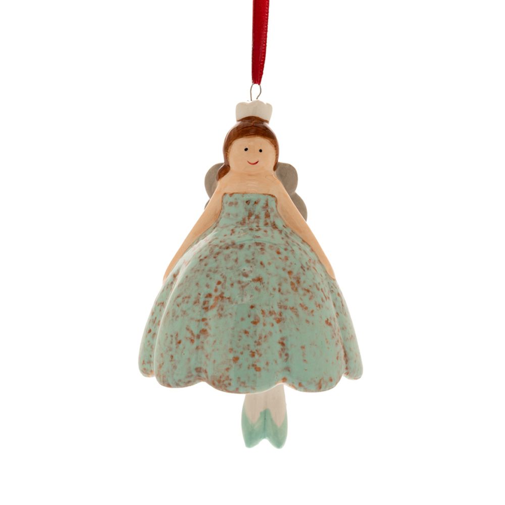 Χριστουγεννιάτικη Μπαλαρίνα Κρεμαστή Κεραμική Σιέλ 8x10