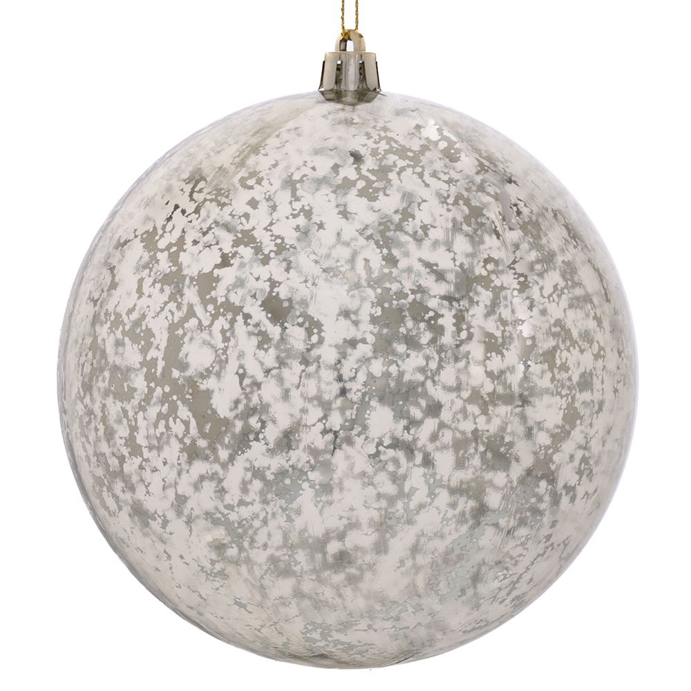 Χριστουγεννιάτικη Μπάλα Πλαστική Αντικέ Ασημί 12εκ. ili