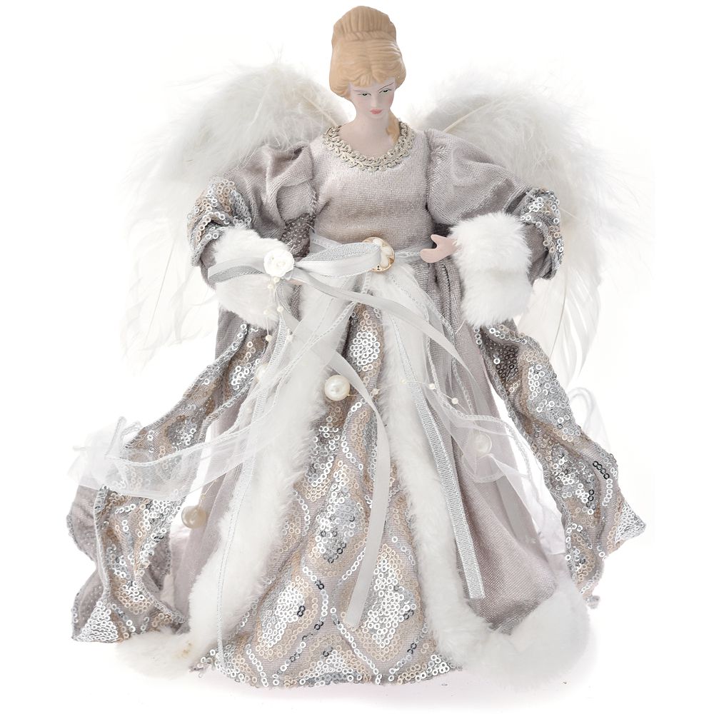 Χριστουγεννιάτικη Κορυφή Δέντρου Άγγελος Σαμπανί 30εκ. 