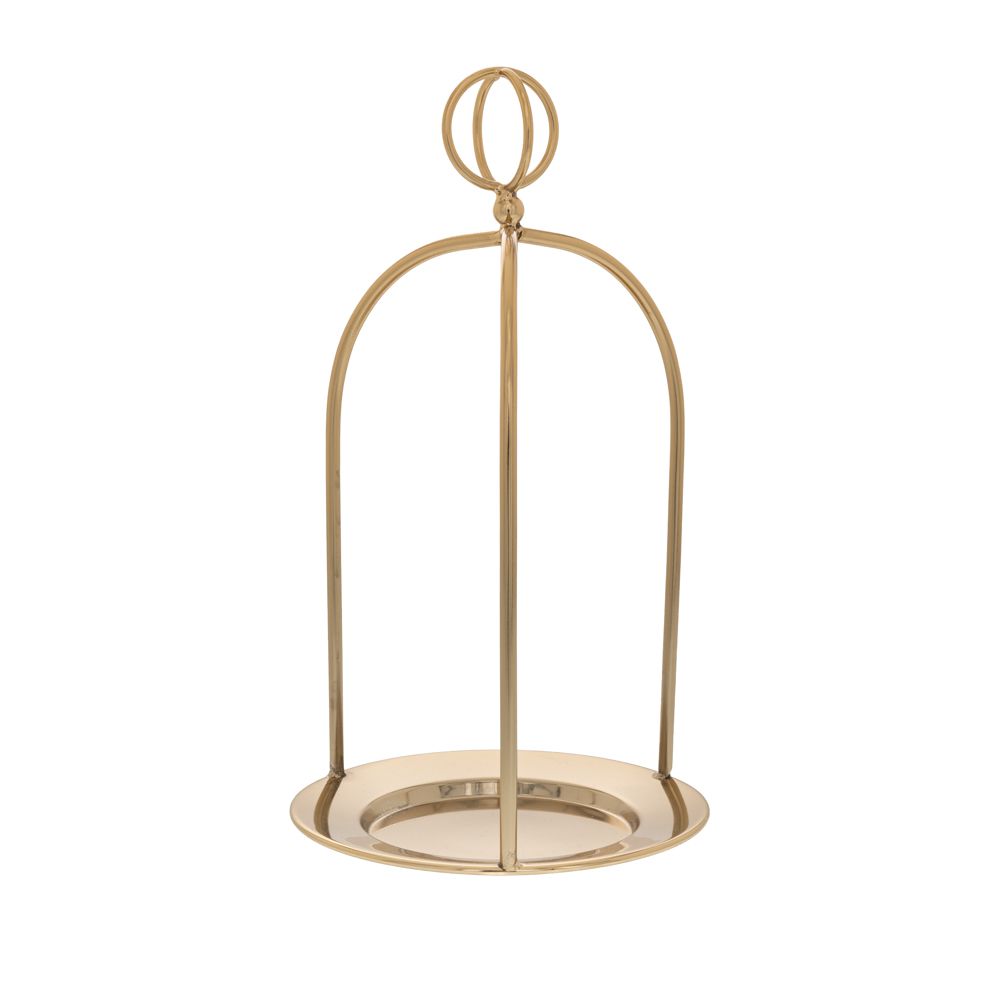 Δίσκος Σερβιρίσματος Μεταλλικός Χρυσός Με Χερούλι 17x24