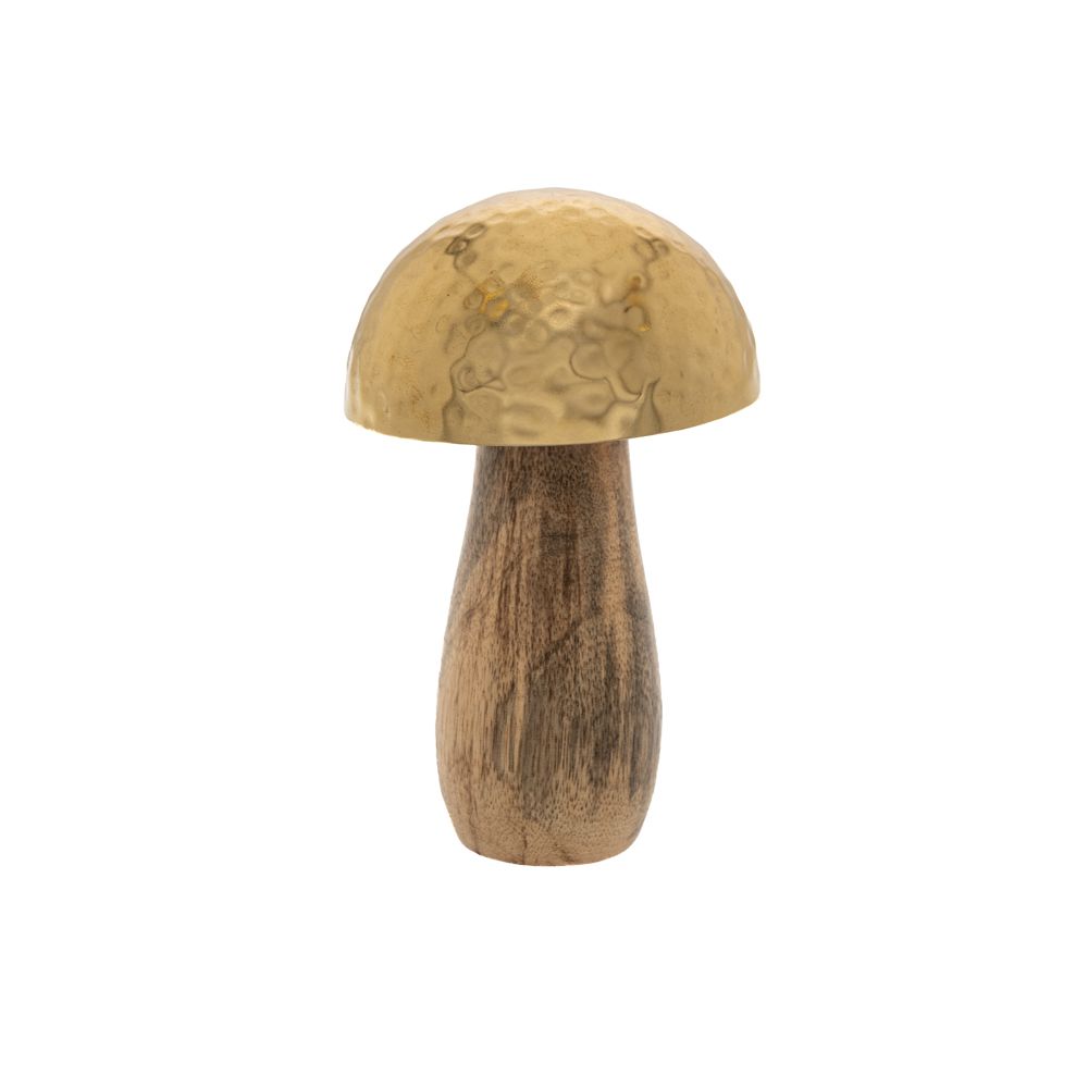 Iliadis Διακοσμητικό Μανιτάρι Ατσάλινο Χρυσό Με Ξύλινο Κορμό 12x22εκ. iliadis 88924 (Υλικό: Ξύλο, Χρώμα: Χρυσό ) - Iliadis - il_88924