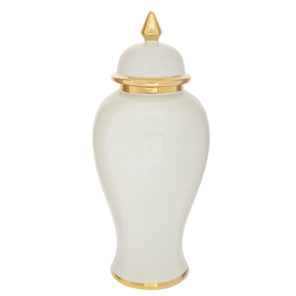 Iliadis - ΣΗΜΑΝΤΙΚΟ: Σε περίπτωση διαφοράς τιμής από το κατάστημα ισχύει παντα και μόνο η τιμή του καταστήματος Βάζο Με Καπάκι Κεραμικό Λευκό-Χρυσό Φ18x42εκ. iliadis 8