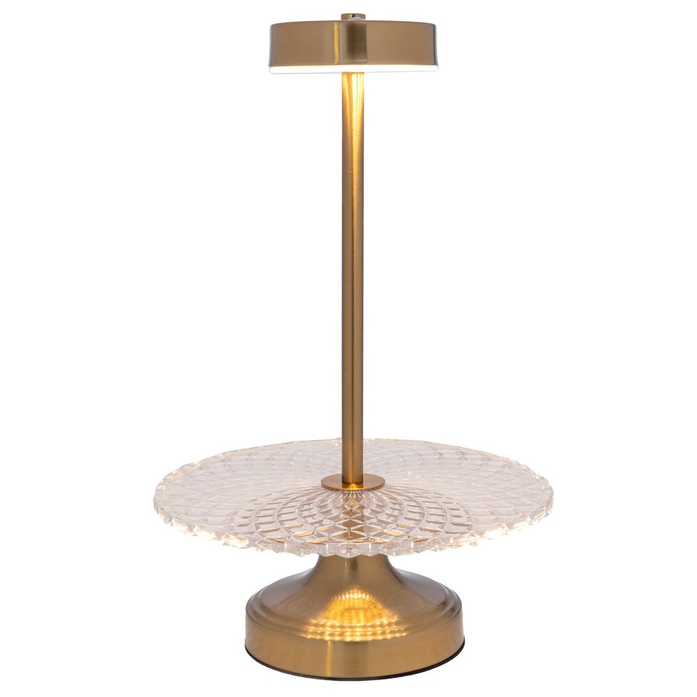 Iliadis Πιατέλα Γυάλινη-Μεταλλική Με Φως Διάφανη-Χρυσή 25x40εκ. iliadis 88504 (Υλικό: Μεταλλικό, Χρώμα: Χρυσό ) - Iliadis - il_88504