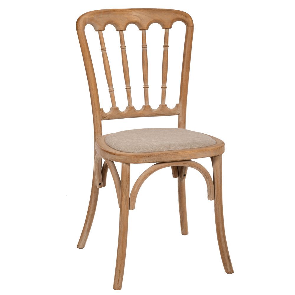 Καρέκλα Ξύλινη-Υφασμάτινη Natural-Μπεζ 45x46x92εκ. ilia