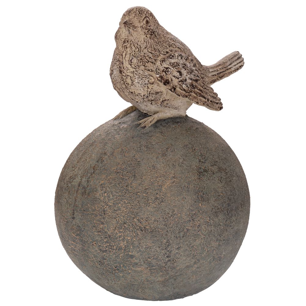 Διακοσμητικά Επιτραπέζια 24home - ΣΗΜΑΝΤΙΚΟ: Σε περίπτωση διαφοράς τιμής από το κατάστημα ισχύει παντα και μόνο η τιμή του καταστήματος Διακοσμητικό Πουλάκι Κεραμικό Σε Μπάλα Γκρι 16x17,5x24ε