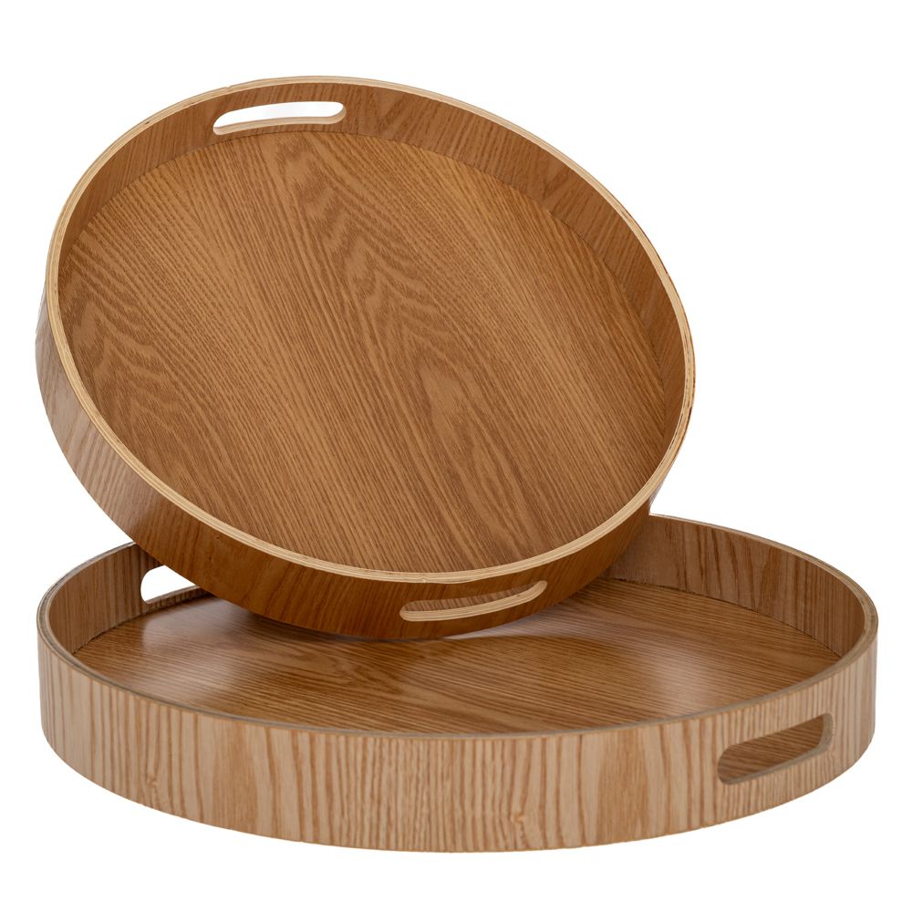 Iliadis - ΣΗΜΑΝΤΙΚΟ: Σε περίπτωση διαφοράς τιμής από το κατάστημα ισχύει παντα και μόνο η τιμή του καταστήματος Δίσκος Σερβιρίσματος Σετ 2τμχ Ξύλινος Καφέ Φ35x5εκ.-Φ40