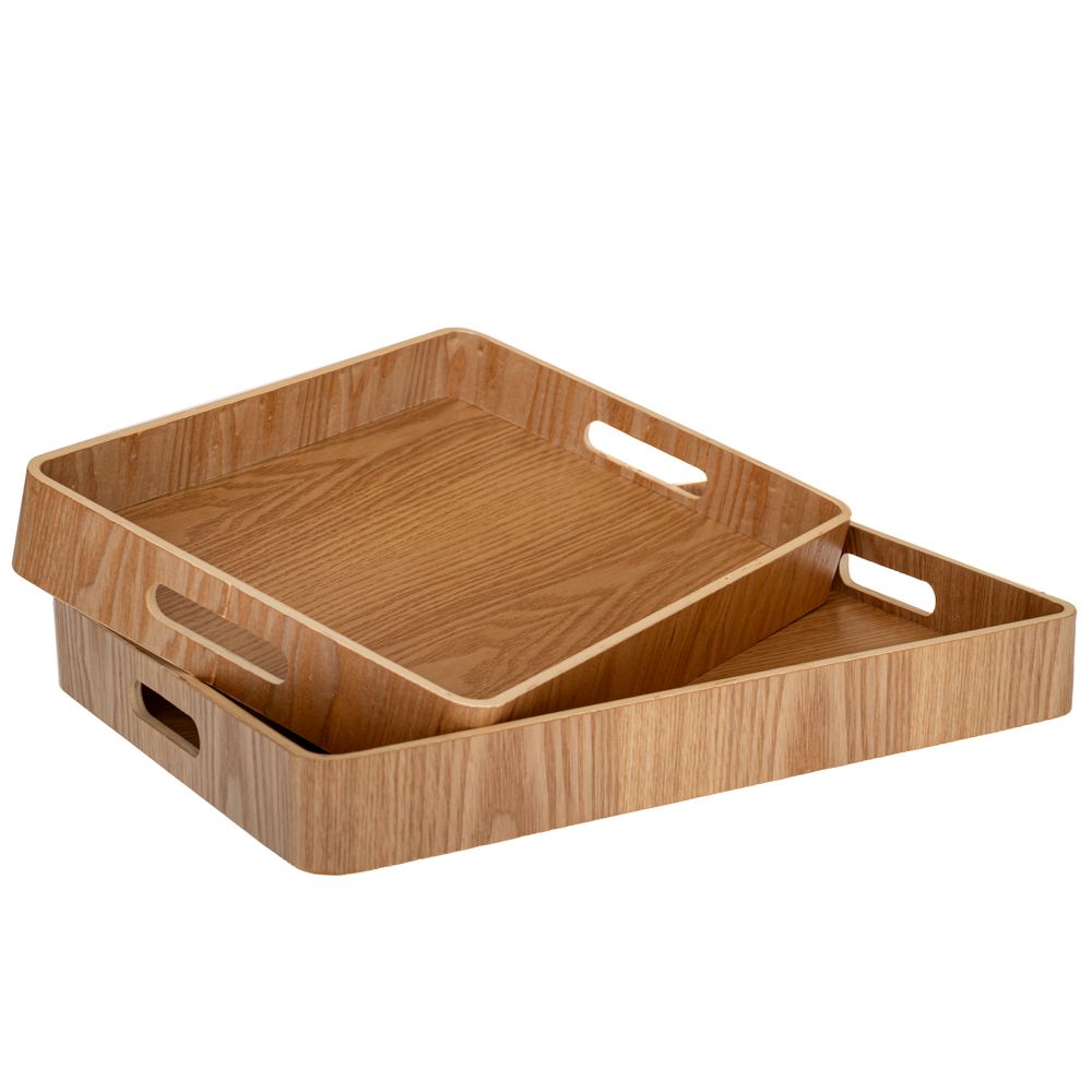 Iliadis Δίσκος Σερβιρίσματος Σετ 2τμχ Ξύλινος Καφέ 37x26x5εκ.-41x30x5εκ. iliadis 90232 (Υλικό: Ξύλο, Χρώμα: Καφέ) - Iliadis - il_90232