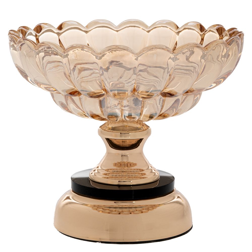 Διακοσμητικά Επιτραπέζια 24home - ΣΗΜΑΝΤΙΚΟ: Σε περίπτωση διαφοράς τιμής από το κατάστημα ισχύει παντα και μόνο η τιμή του καταστήματος Διακοσμητική Κουπ Με Πόδι Γυάλινη-Μεταλλική Μελί 19x16ε