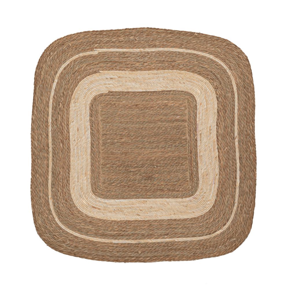 Χαλί Jute-Βαμβακερό Boho Τετράγωνο 100x100εκ. Καφέ-Natu