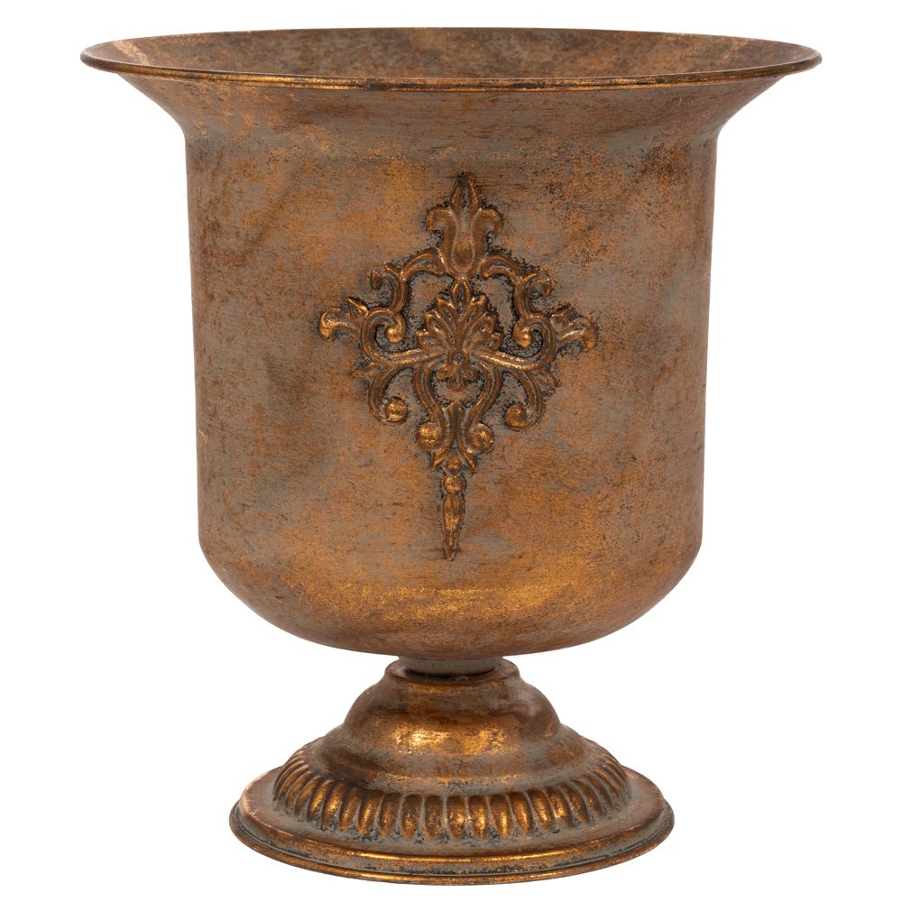 Διακοσμητικά Επιτραπέζια 24home - ΣΗΜΑΝΤΙΚΟ: Σε περίπτωση διαφοράς τιμής από το κατάστημα ισχύει παντα και μόνο η τιμή του καταστήματος Αμφορέας Μεταλλικός Χρυσός 30,5x30,5x32,5εκ. iliadis 89