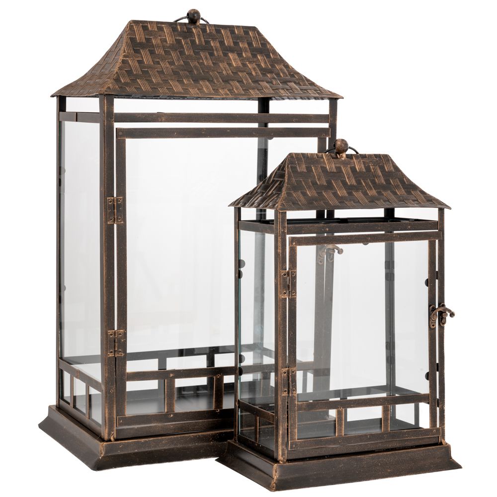 Φανάρι Σετ 2τμχ Μεταλλικό 33x23,5x53εκ.-24,5x15x37,5εκ.