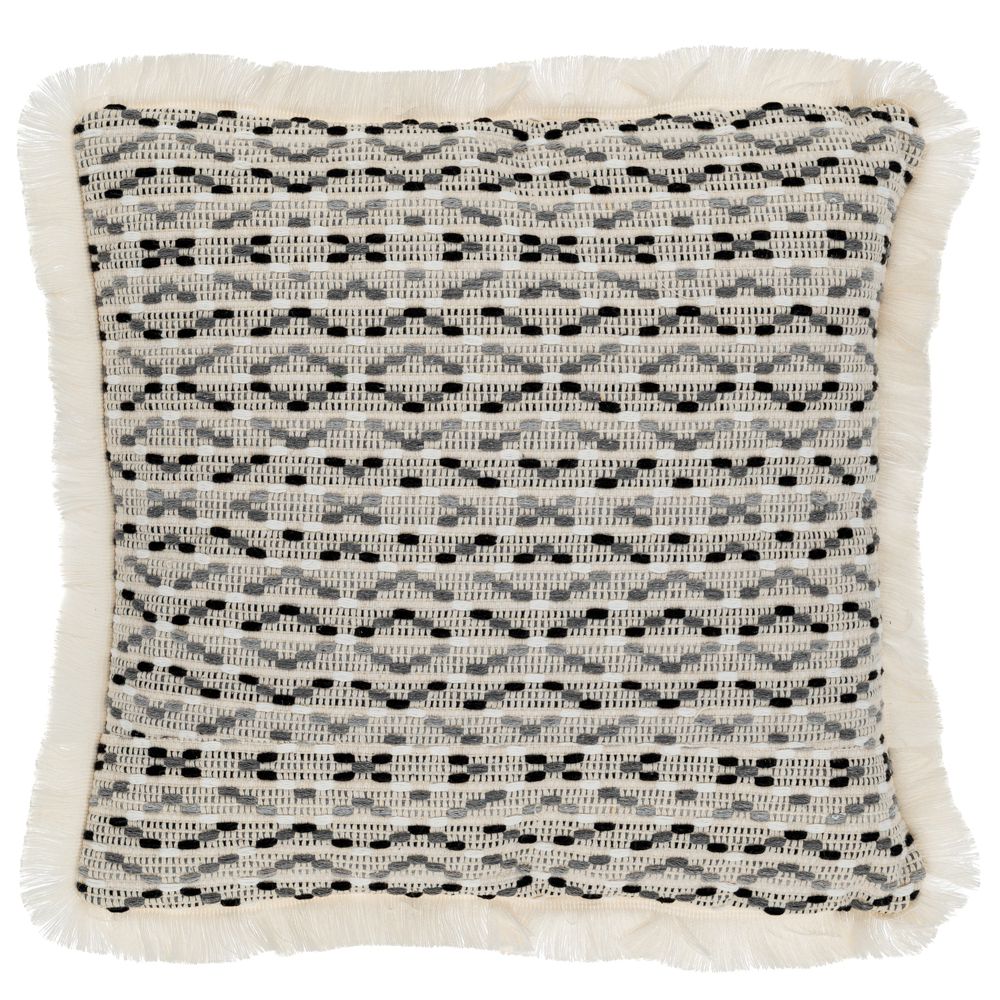 Διακοσμητικό Μαξιλάρι Υφασμάτινο Polycotton Εκρού-Γκρι-