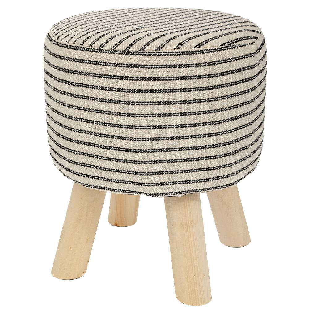 Iliadis - ΣΗΜΑΝΤΙΚΟ: Σε περίπτωση διαφοράς τιμής από το κατάστημα ισχύει παντα και μόνο η τιμή του καταστήματος Σκαμπώ Υφασμάτινο Polycotton Ριγέ Με Ξύλινα Πόδια 33x48