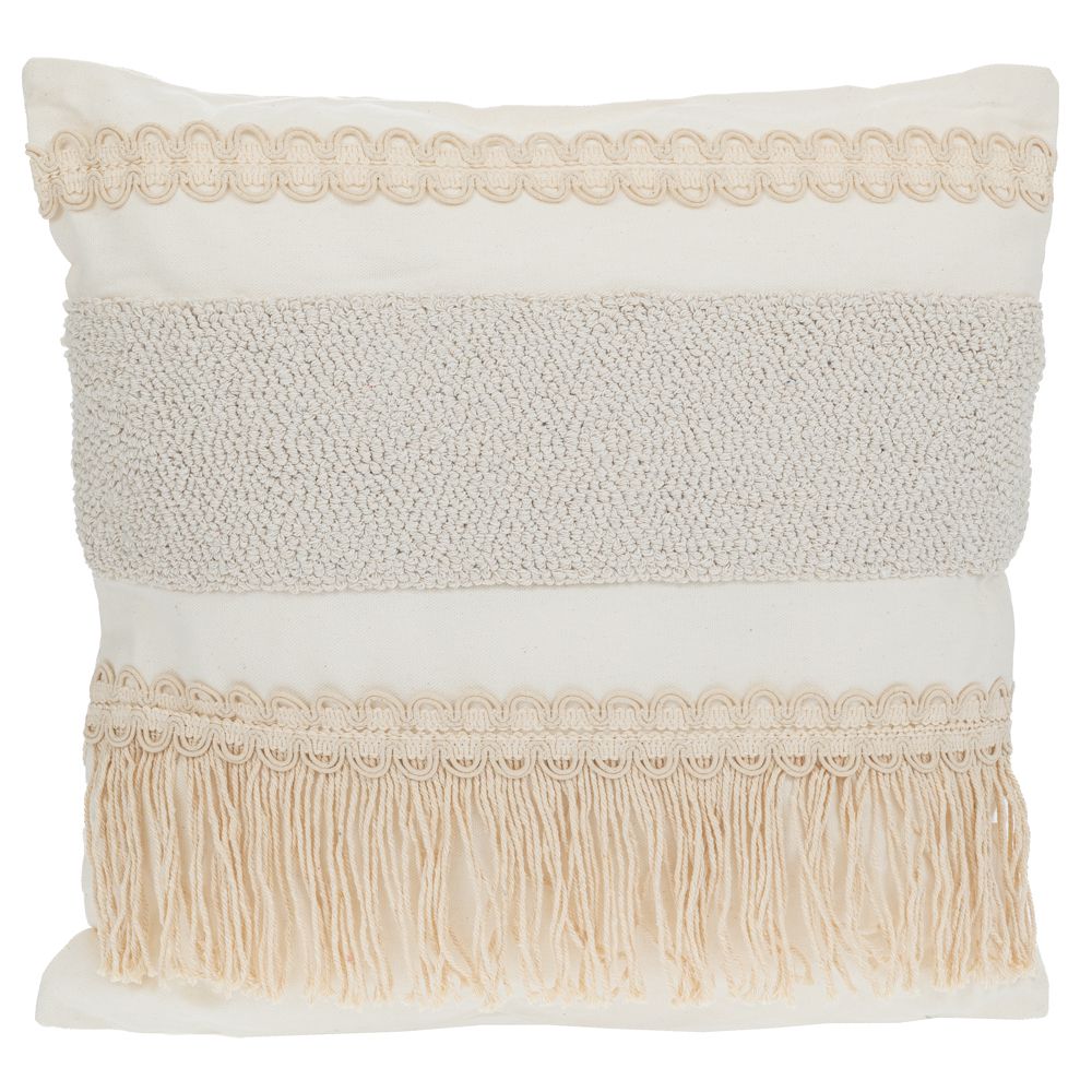 Διακοσμητικά Επιτραπέζια 24home - ΣΗΜΑΝΤΙΚΟ: Σε περίπτωση διαφοράς τιμής από το κατάστημα ισχύει παντα και μόνο η τιμή του καταστήματος Διακοσμητικό Μαξιλάρι Υφασμάτινο Polycotton Μπεζ-Εκρού