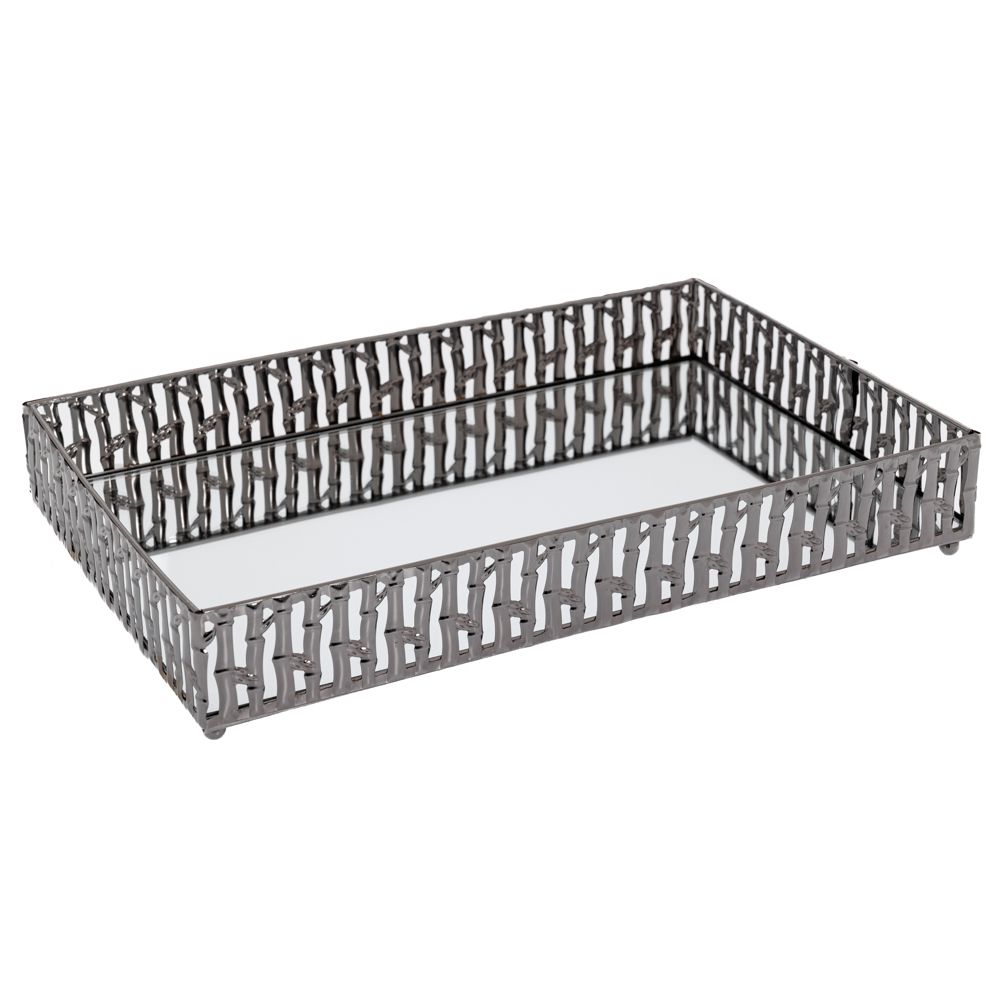 Διακοσμητικά και αξεσουαρ κουζίνας 24home - ΣΗΜΑΝΤΙΚΟ: Σε περίπτωση διαφοράς τιμής από το κατάστημα ισχύει παντα και μόνο η τιμή του καταστήματος Δίσκος Μεταλλικός Με Καθρέπτη Ασημί 20x30εκ. iliadis 89