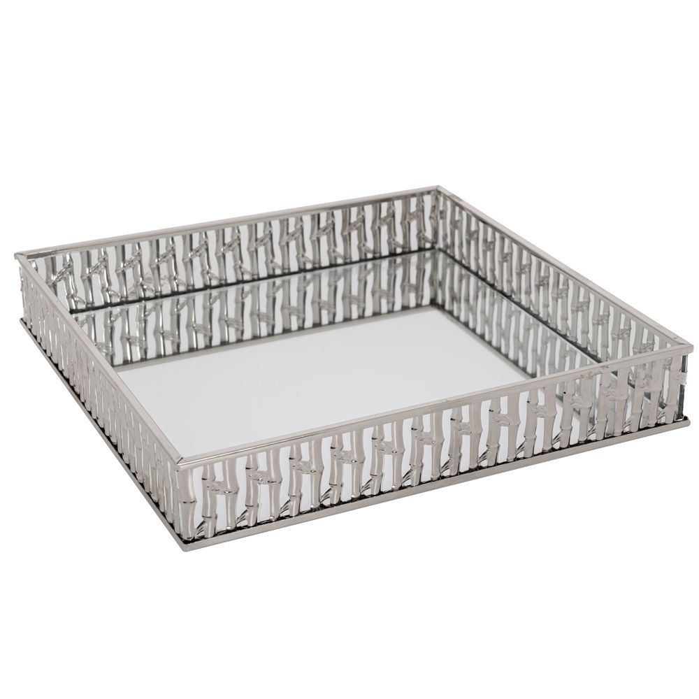 Διακοσμητικά και αξεσουαρ κουζίνας 24home - ΣΗΜΑΝΤΙΚΟ: Σε περίπτωση διαφοράς τιμής από το κατάστημα ισχύει παντα και μόνο η τιμή του καταστήματος Δίσκος Μεταλλικός Με Καθρέπτη Ασημί 25x25εκ. iliadis 89